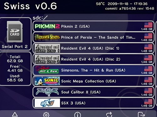 Adaptador SD2SP2 PRO para Nintendo GameCube que permite cargar juegos desde tarjeta SD sin usar discos originales