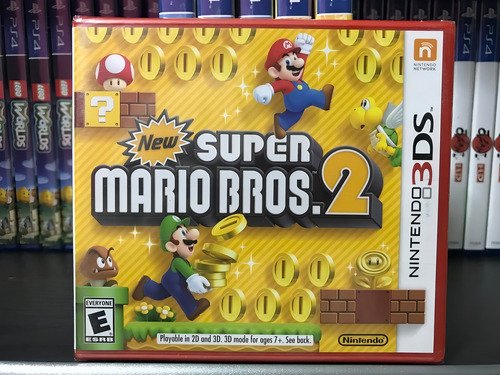 juego new super mario bros 2 para nintendo 3ds en su empaque original sellado, listo para jugar aventuras con mario
