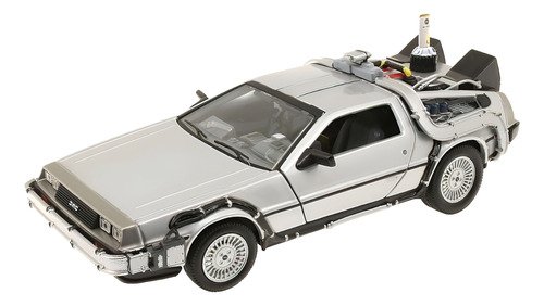 Modelo a escala 1/24 del DeLorean de Volver al Futuro II, máquina del tiempo en metal coleccionable