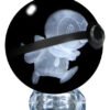 pokebola de cristal 3d con iluminación led integrada, figura de colección pokemon para decorar escritorio o setup gaming
