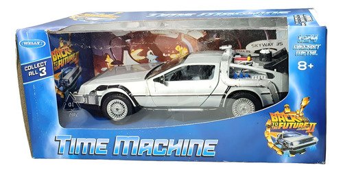 Modelo a escala 1/24 del DeLorean de Volver al Futuro II, máquina del tiempo en metal coleccionable