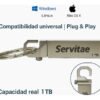 Memoria USB Servitae de 1TB con diseño de llavero, ideal para almacenamiento portátil de archivos y datos importantes
