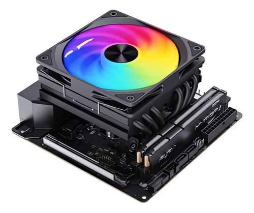 disipador ventilador rgb para procesadores intel y amd, incluye pasta térmica para instalación fácil y mejor refrigeración del cpu