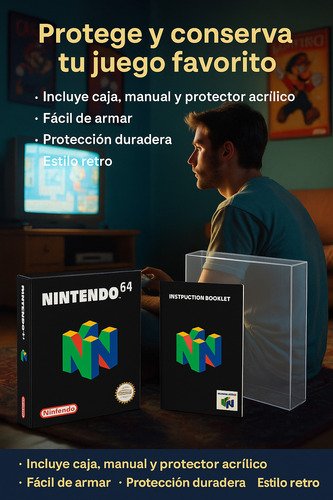 Protector Juegos Retro Caja De Plástico Laminado Conkers