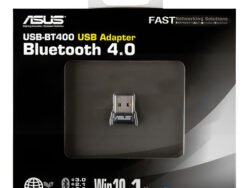 Adaptador USB Bluetooth Asus USB-BT400 que permite conectar dispositivos inalámbricos con alcance de hasta 10 metros