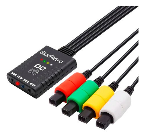 Adaptador inalámbrico para Dreamcast con 4 puertos bluetooth, permite conectar múltiples mandos sin cables