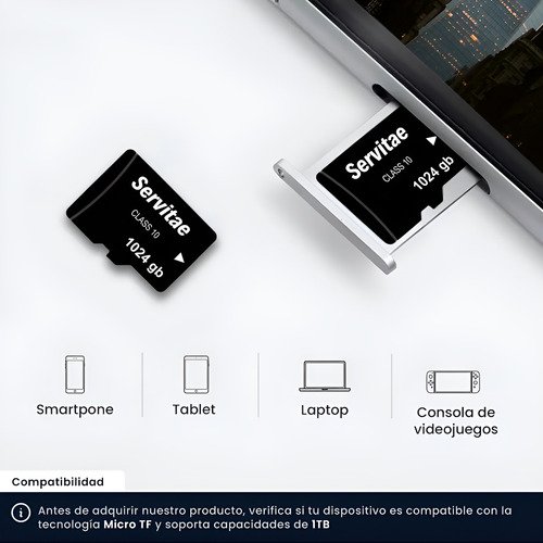 X2 Memoria Micro Tf 1tb Servitae 1 Tera Con Adaptador