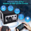 adaptador bluetooth bitfunx conectado a consola nintendo gamecube para controles inalámbricos ps4 ps5 xbox switch