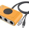 Adaptador usb gamecube color naranja compatible con Nintendo Switch, PC y Wii U para conectar hasta 4 controles simultáneamente