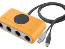 Adaptador usb gamecube color naranja compatible con Nintendo Switch, PC y Wii U para conectar hasta 4 controles simultáneamente