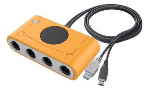Adaptador usb gamecube color naranja compatible con Nintendo Switch, PC y Wii U para conectar hasta 4 controles simultáneamente
