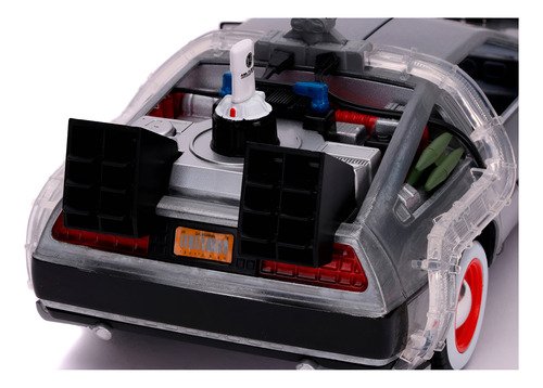 Modelo a escala 1/24 del DeLorean Time Machine de Volver al Futuro 3, réplica metálica coleccionable con detalles fieles a la película