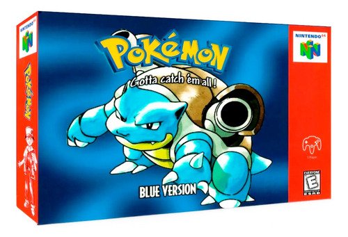 Juego Pokémon Blue Version para consola Nintendo 64, aventura clásica con Pikachu y personajes originales