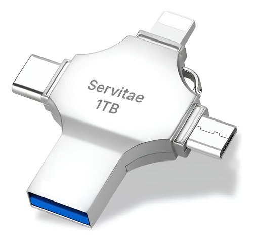 Memoria Otg 4 En 1 iPhone Android iPad Pc Usb-c Lighting 1tb