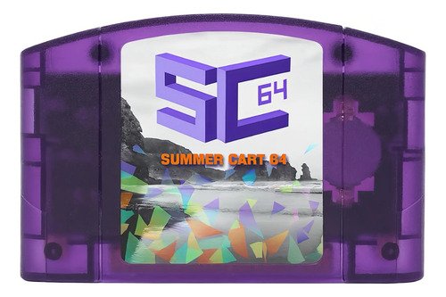 Cartucho Summer Cart Ed64 N64dd Aio en color purpura para Nintendo 64, compatible con juegos y accesorios del sistema