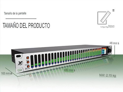 Ecualizador LED digital profesional de 31 bandas con control por computadora para estudio de grabación y audio profesional