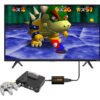 Adaptador convertidor HDMI que permite conectar consolas retro como SNES, Nintendo 64, GameCube y Super Famicom a televisores modernos con salida de 720p