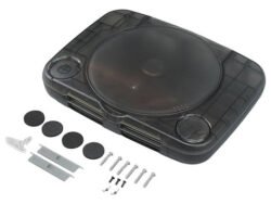 Carcasa transparente negra para PlayStation 1 que permite renovar el aspecto de tu consola clásica con estilo moderno