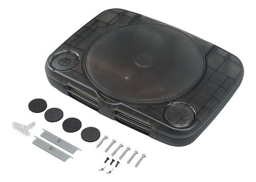 Carcasa transparente negra para PlayStation 1 que permite renovar el aspecto de tu consola clásica con estilo moderno