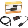 Adaptador convertidor HDMI que permite conectar consolas retro como SNES, Nintendo 64, GameCube y Super Famicom a televisores modernos con salida de 720p