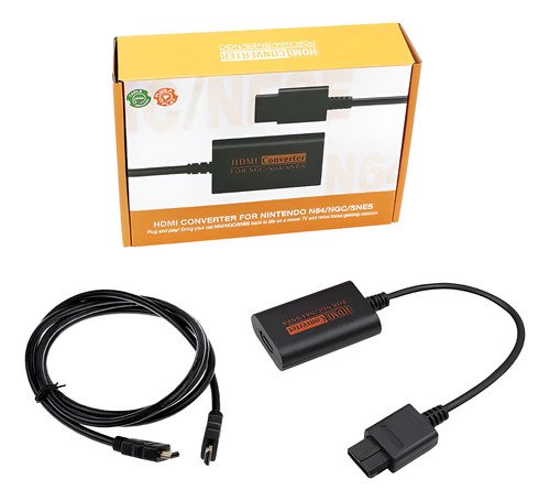 Adaptador convertidor HDMI que permite conectar consolas retro como SNES, Nintendo 64, GameCube y Super Famicom a televisores modernos con salida de 720p
