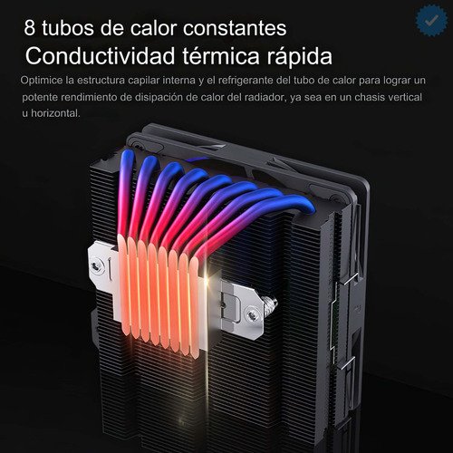disipador ventilador rgb para procesadores intel y amd, incluye pasta térmica para instalación fácil y mejor refrigeración del cpu