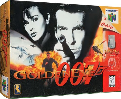 Juego Golden Eye 007 para Nintendo 64 en su caja original completa con manual de instrucciones incluido