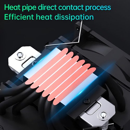 Ventilador disipador con triple ventilador RGB para procesadores Intel y AMD, operación silenciosa menor a 25dB y control PWM inteligente