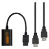 Adaptador convertidor HDMI que permite conectar consolas retro como SNES, Nintendo 64, GameCube y Super Famicom a televisores modernos con salida de 720p