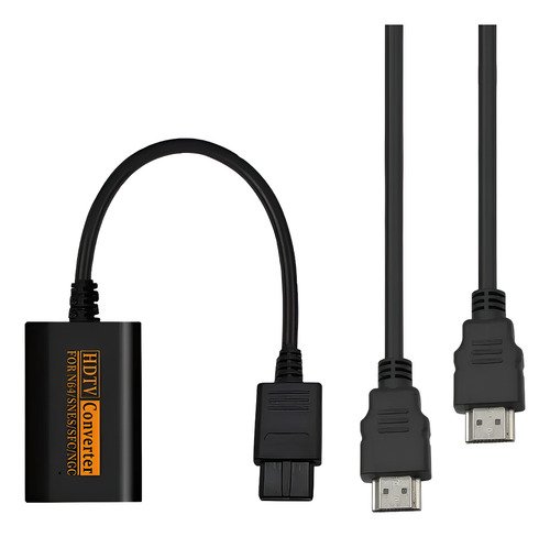 Adaptador convertidor HDMI que permite conectar consolas retro como SNES, Nintendo 64, GameCube y Super Famicom a televisores modernos con salida de 720p