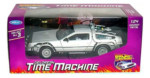 Modelo a escala 1:24 del Delorean de Volver al Futuro, coche deportivo clásico para coleccionistas