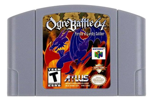 Juego retro Ogre Battle 64 Person of Lordly Caliber para consola Nintendo 64, estrategia y rol con combates tácticos
