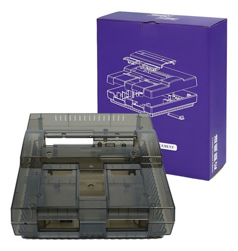 carcasa transparente personalizada para snes que permite cambiar el estilo de tu consola retro con diseño moderno
