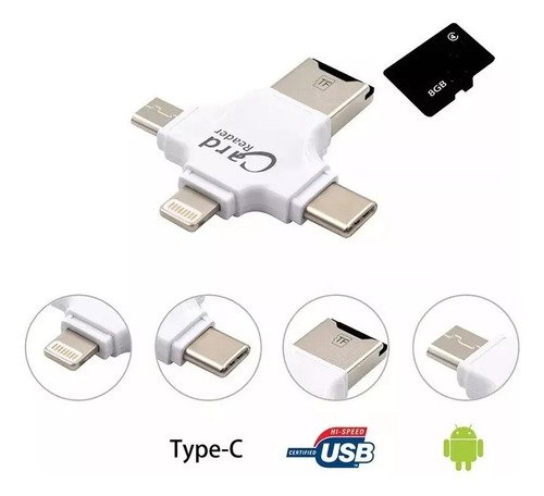 Memoria 1tb Lightning Android Pc Usb-c Microusb Otg 4 En 1