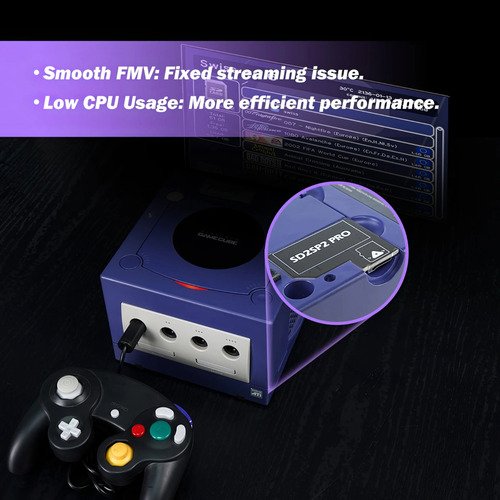 Adaptador SD2SP2 Pro V1.3 para Nintendo Gamecube que permite usar tarjetas SD en lugar de discos originales