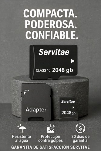 Memoria Micro Tf 2tb Servitae 2 Tera Con Adaptador Servitae