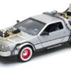 Modelo a escala 1/24 del DeLorean Time Machine de Volver al Futuro 3, réplica metálica coleccionable con detalles fieles a la película