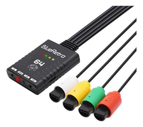 Adaptador Blueretro para conectar hasta 4 mandos Bluetooth a consola Nintendo 64, compatible con controles modernos