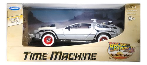 Modelo a escala 1/24 del DeLorean Time Machine de Volver al Futuro 3, réplica metálica coleccionable con detalles fieles a la película