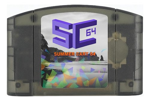 Cartucho Summer Cart Ed64 compatible con Nintendo 64DD en color negro transparente, ideal para juegos y emulación