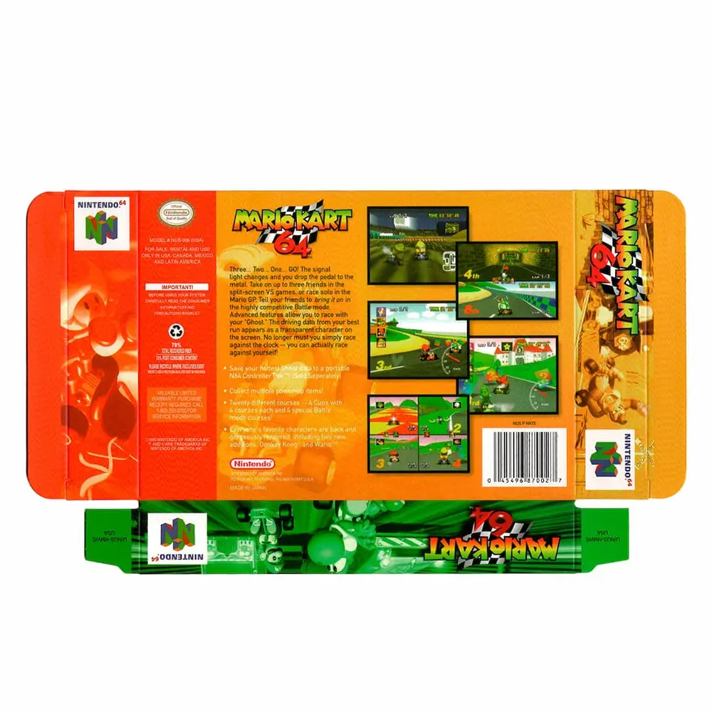 Protector kit manual, caja y protector acrilico Mario Kart N64