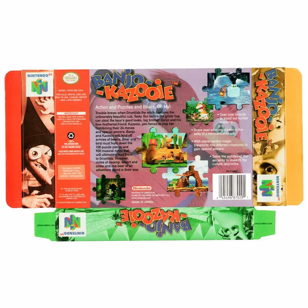 Protector kit manual, caja y protector acrilico Banjo Kazooie N64