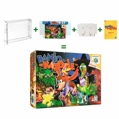 Protector kit manual, caja y protector acrilico Banjo Kazooie N64