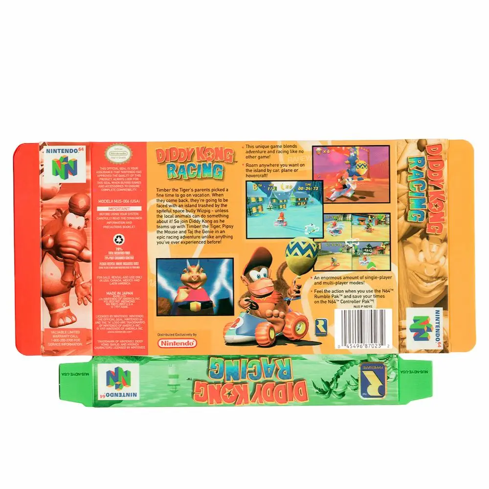 Protector kit manual, caja y protector acrilico Diddy Kong Racing N64