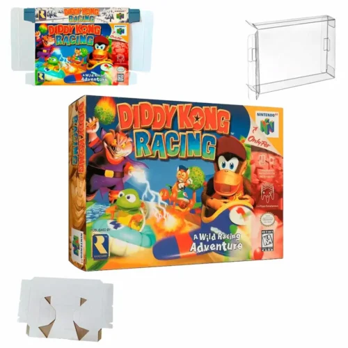 Protector kit manual, caja y protector acrilico Diddy Kong Racing N64