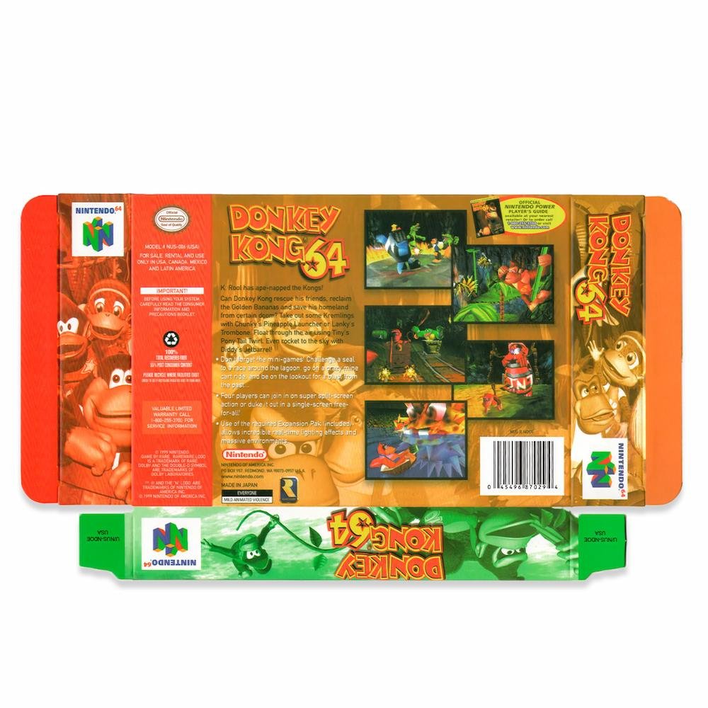 Protector kit manual, caja y protector acrilico Donkey Kong N64