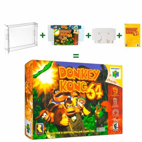 Protector kit manual, caja y protector acrilico Donkey Kong N64