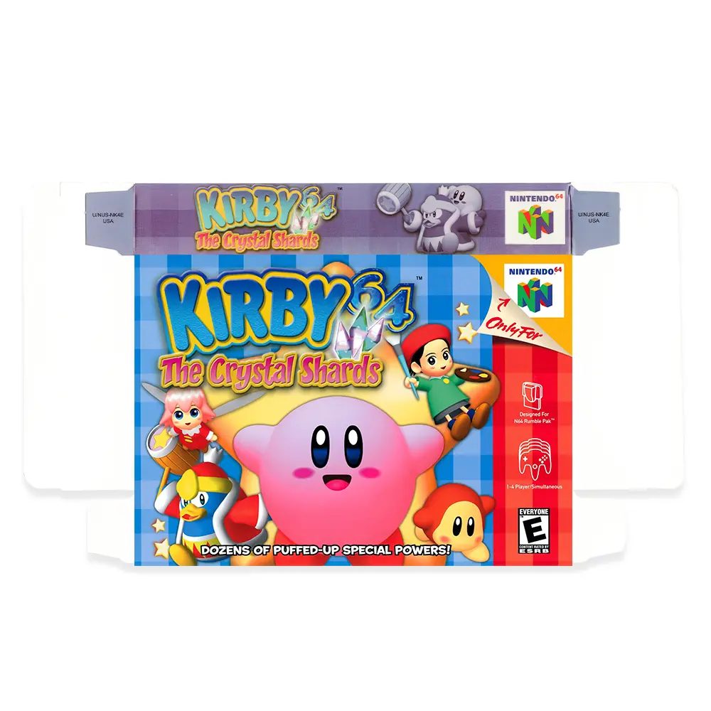 Protector kit manual, caja y protector acrilico Kirby The Crystal Shards N64