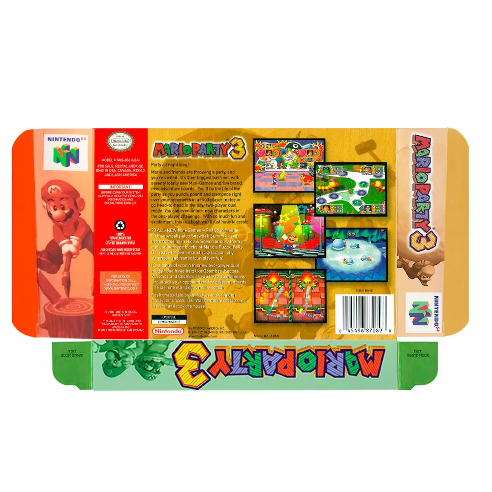 Protector kit manual, caja y protector acrilico Mario Party 3
