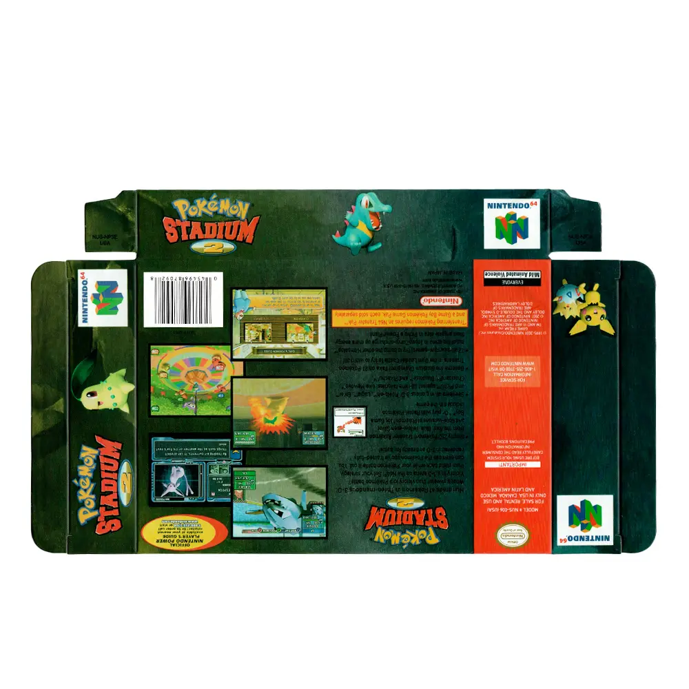 Protector kit manual, caja y protector acrilico Pokemon Stadium 2 N64